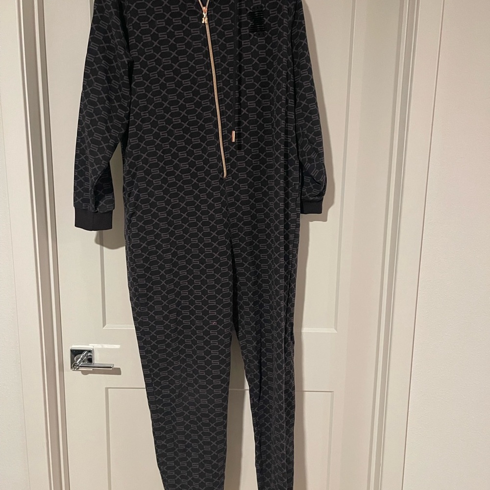 Savage X Fenty Black Patterned Pajama Onesie